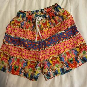 Andres Sarda Size 6 Kids Patterned Swim Trunks Vintage Luxury